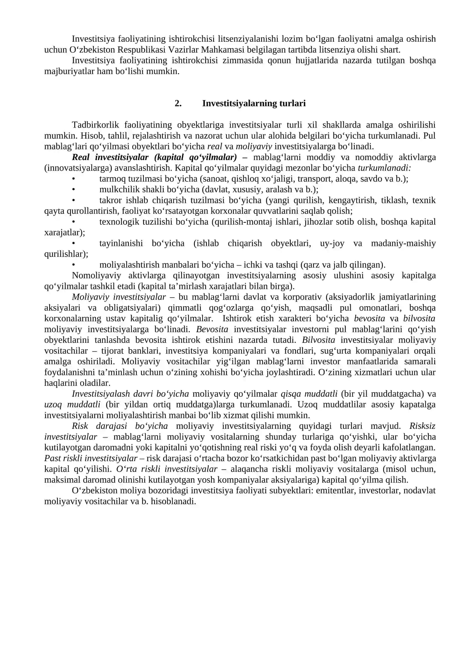 Korxonalar faoliyatini moliyalashtirish 2