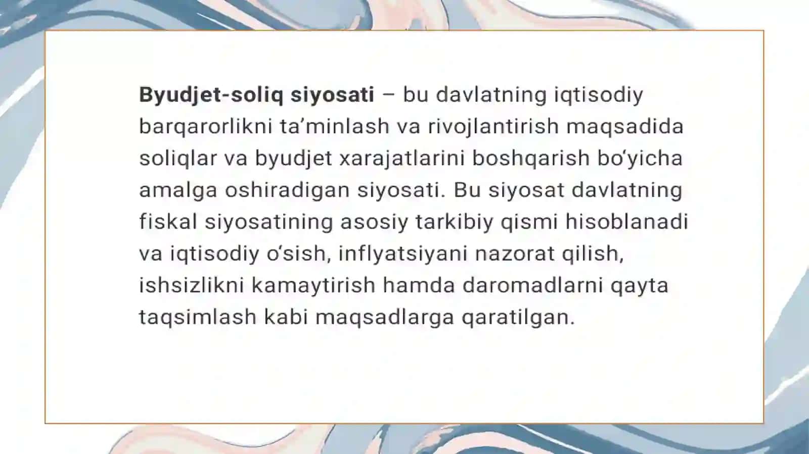 Byudjet-soliq siyosati 2