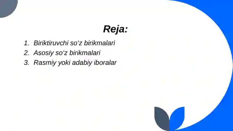 Oltin yoruq dagi soʻz birikmalari 2