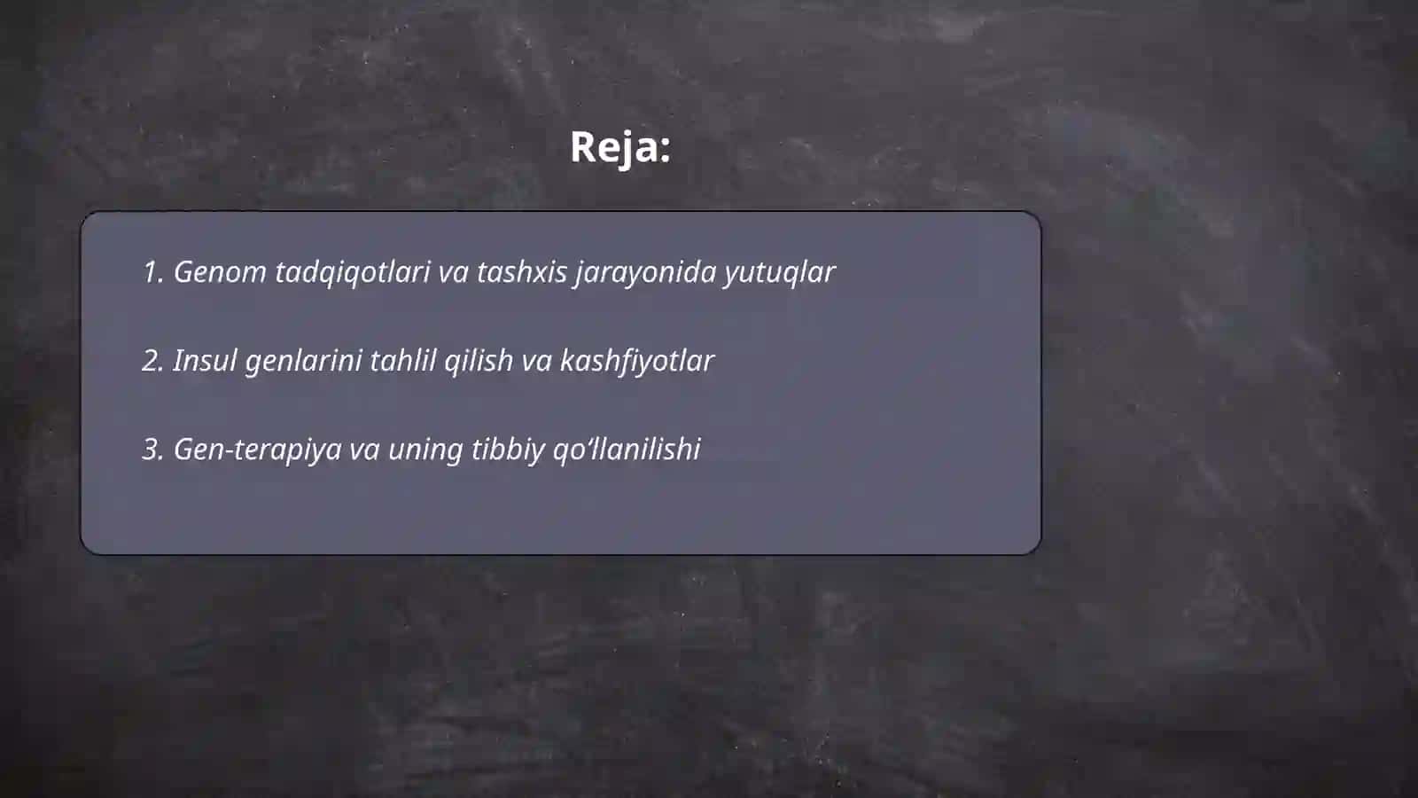 Genom tadqiqotlari va tashxis jarayonida yutuqlar 2