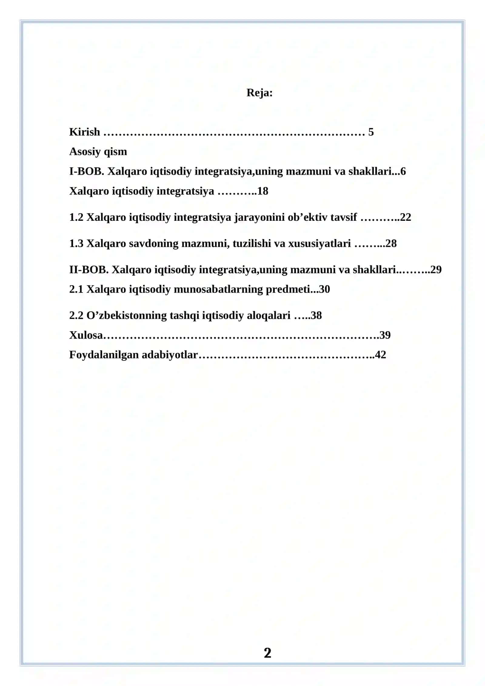 O’zbekiston tashqi iqtisodiy aloqalari 2