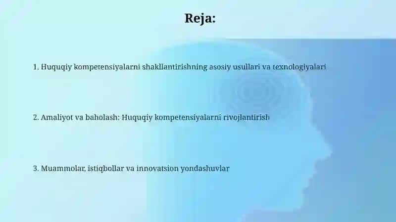 O'quvchilarni huquqiy kompetensiyalarini shakllantirish metodikasi 2