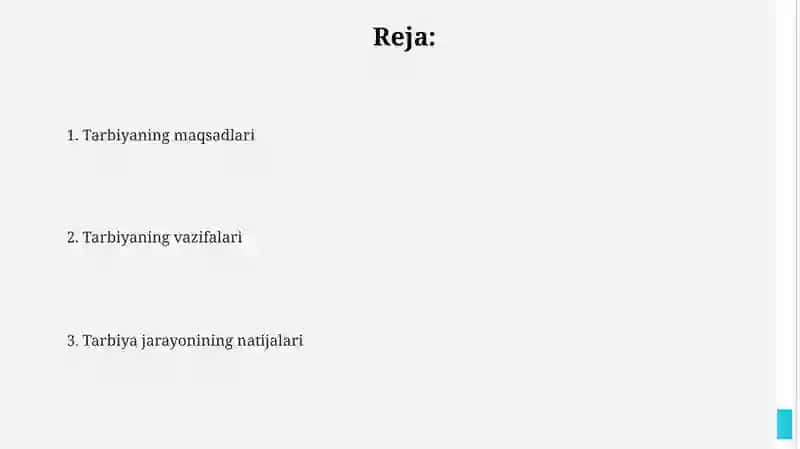 Tarbiyaning maqsadi va uning vazifalari 2