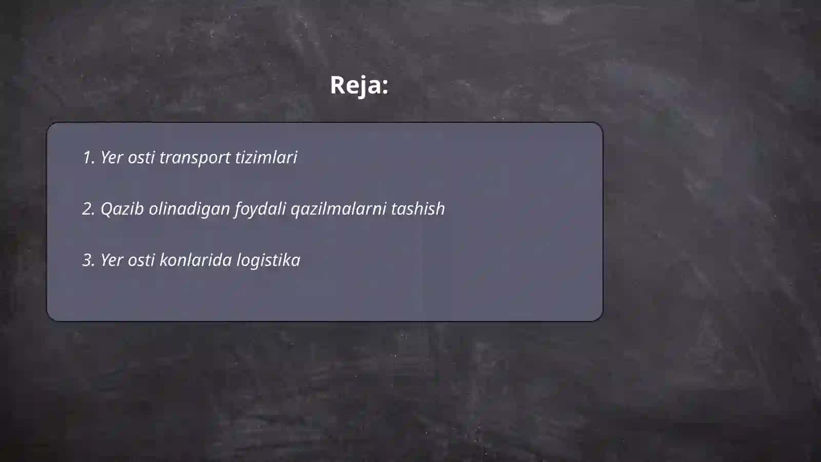Yer osti qazish va transport tizimlari 2