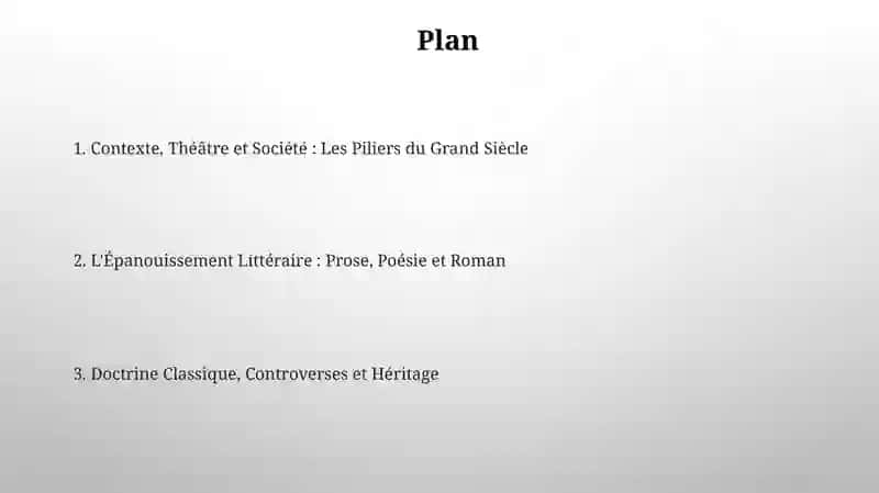 La littérature du XVII siécle:Un âge d'or français 2