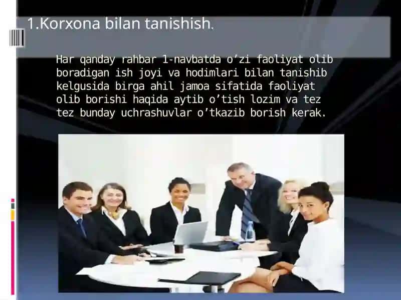 Korxona bilan tanishish 2