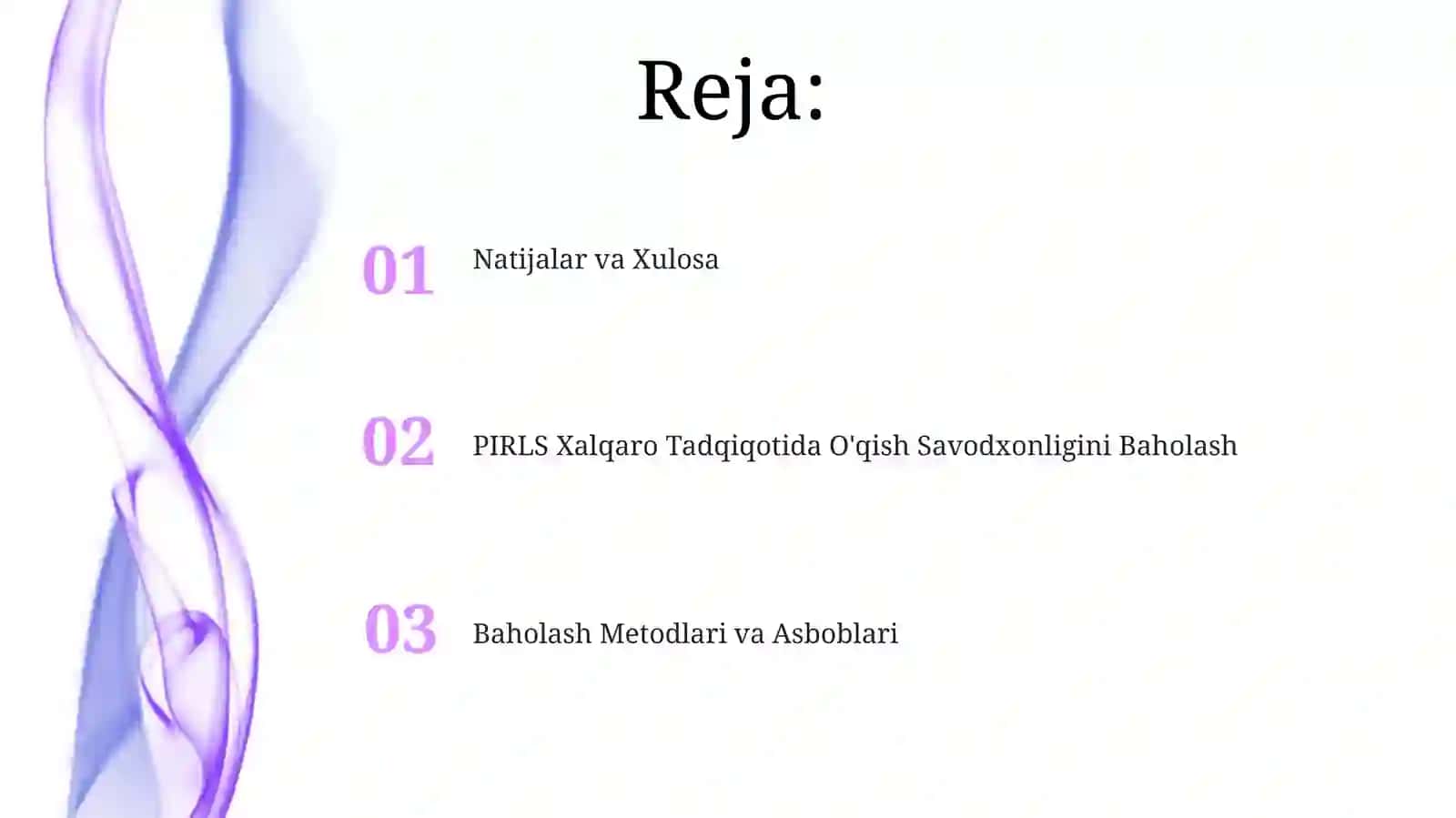 PIRLS Xalqaro Tadqiqotida O'qish Savodxonligini Baholash 2