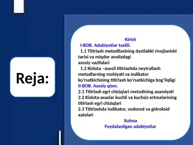 Analitik kimyo fanidan tayyorlagan kurs 2