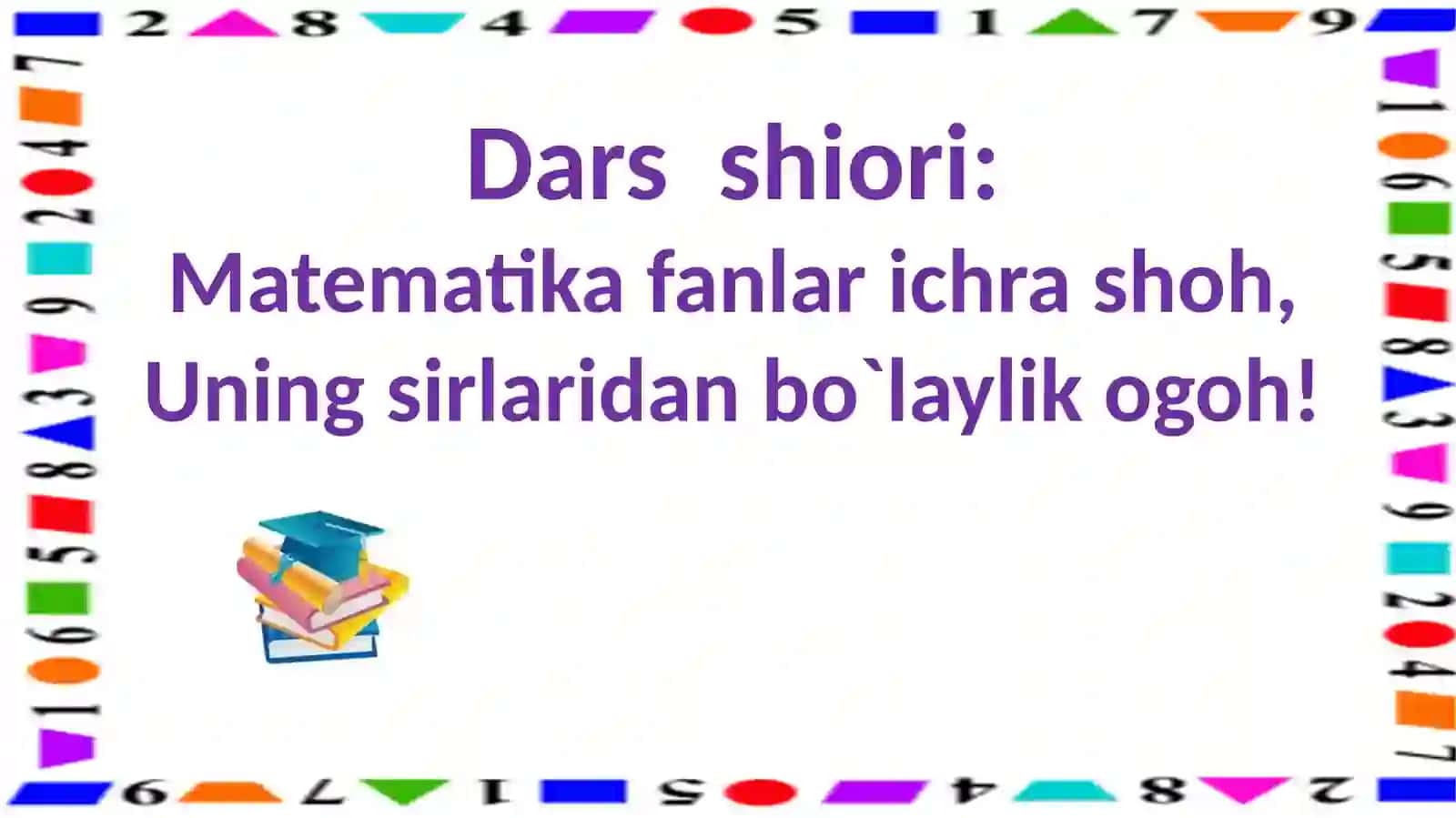Matematika fan nomi 2