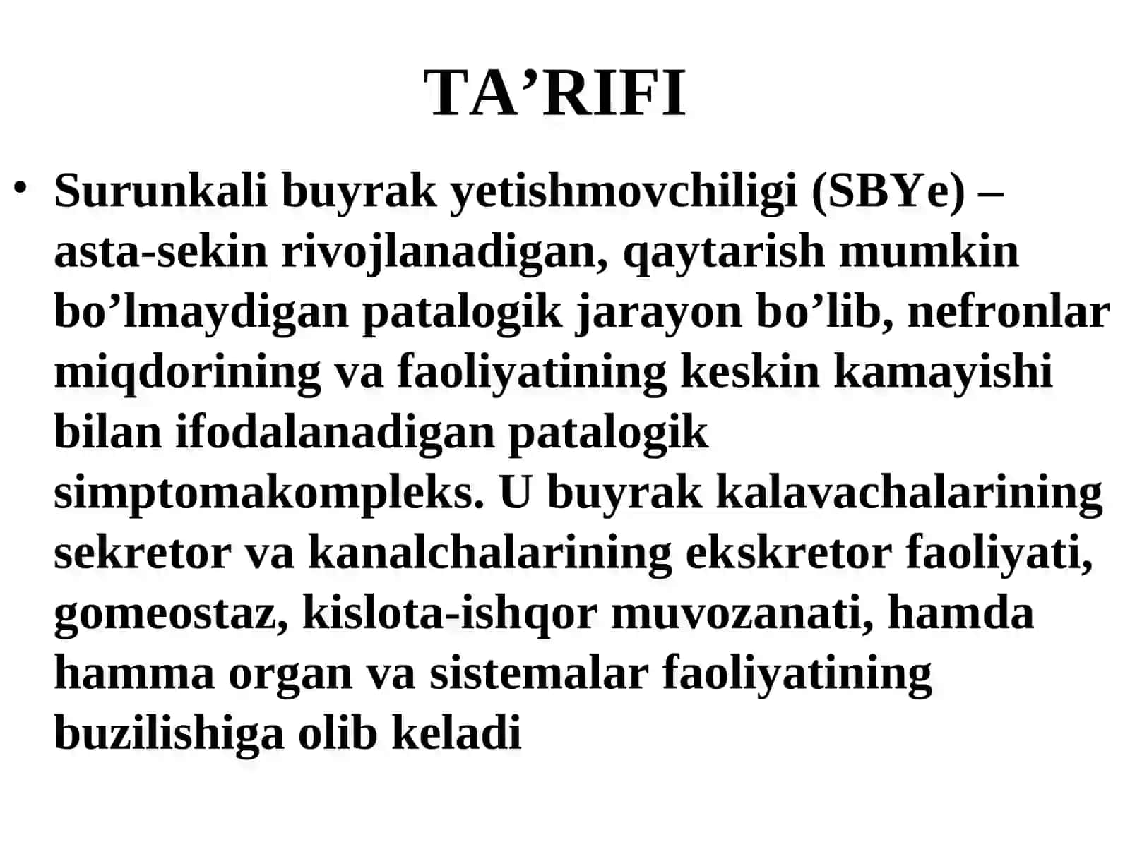 Surunkali buyrak yetishmovchiligi 2