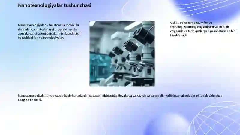 Nanotexnologiyalar va ularning tibbiyotdagi o‘rni 2