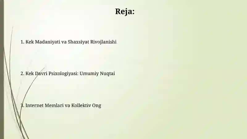 Keksalik davri psixalogiyasi 2