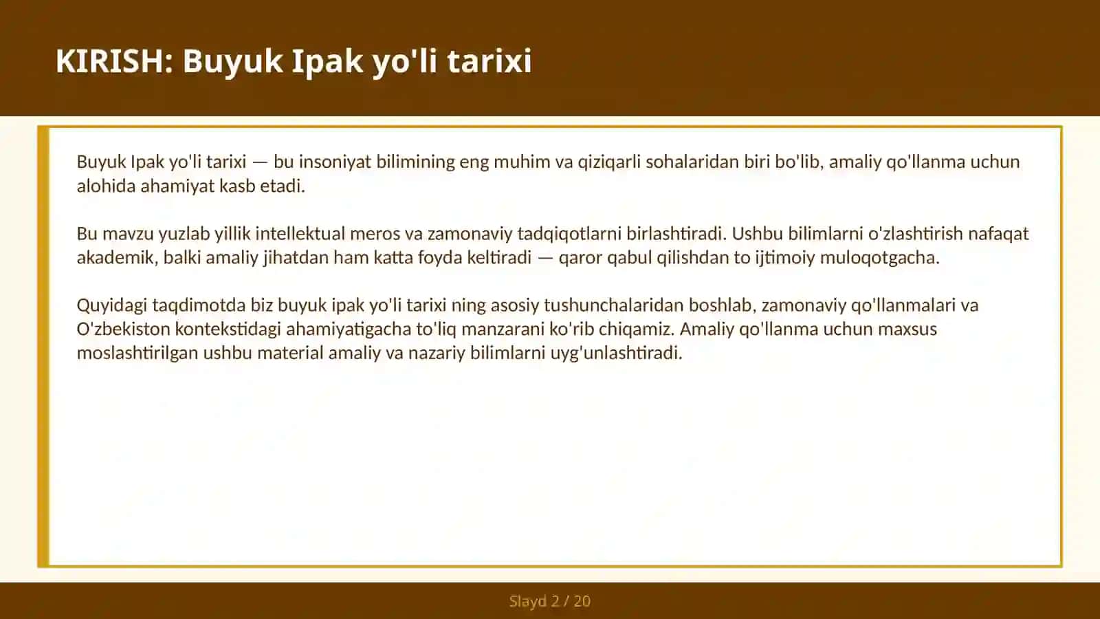 Buyuk Ipak yo'li tarixi 2