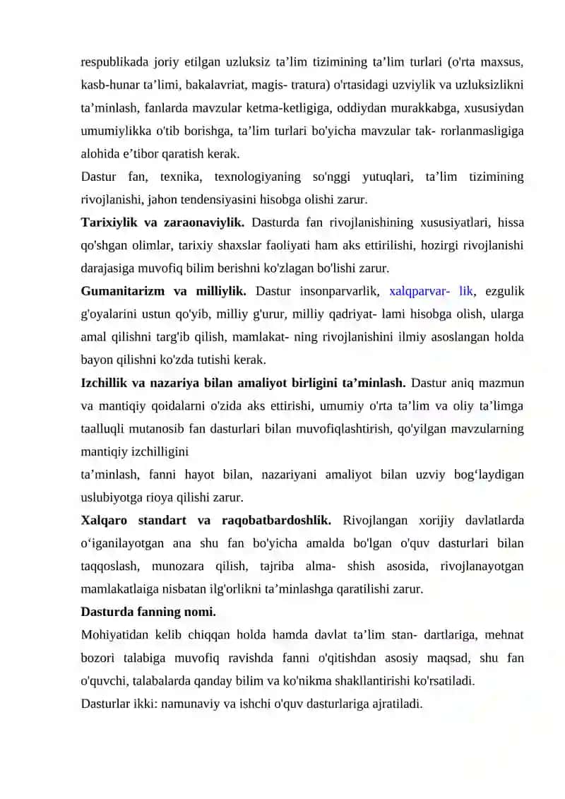 FAN VA ISHCHI DASTUR TAHLILI 2