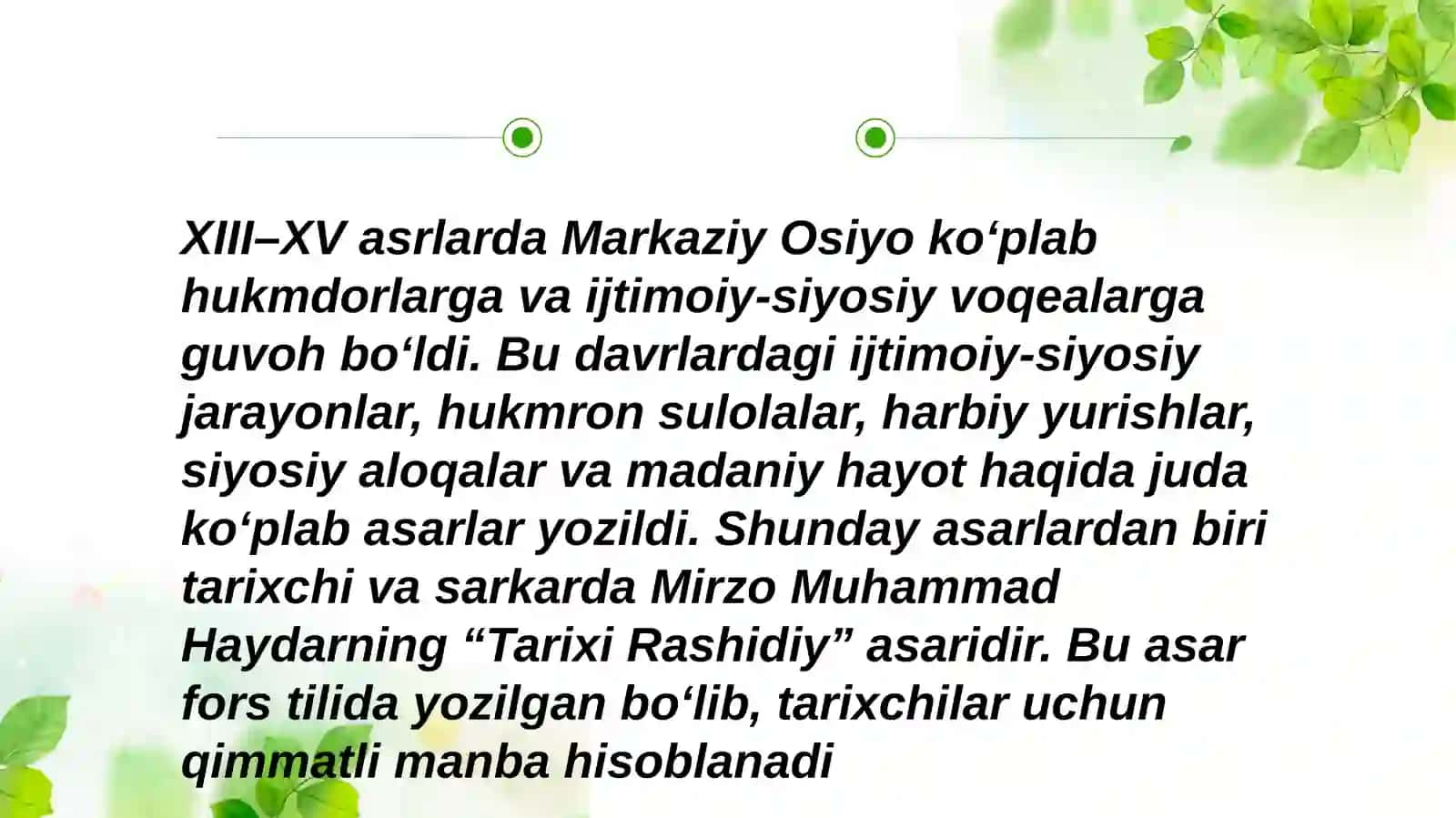 "Tarixi Rashidiy" asari Markaziy Osiyo tarixiga oid muhim manba 2