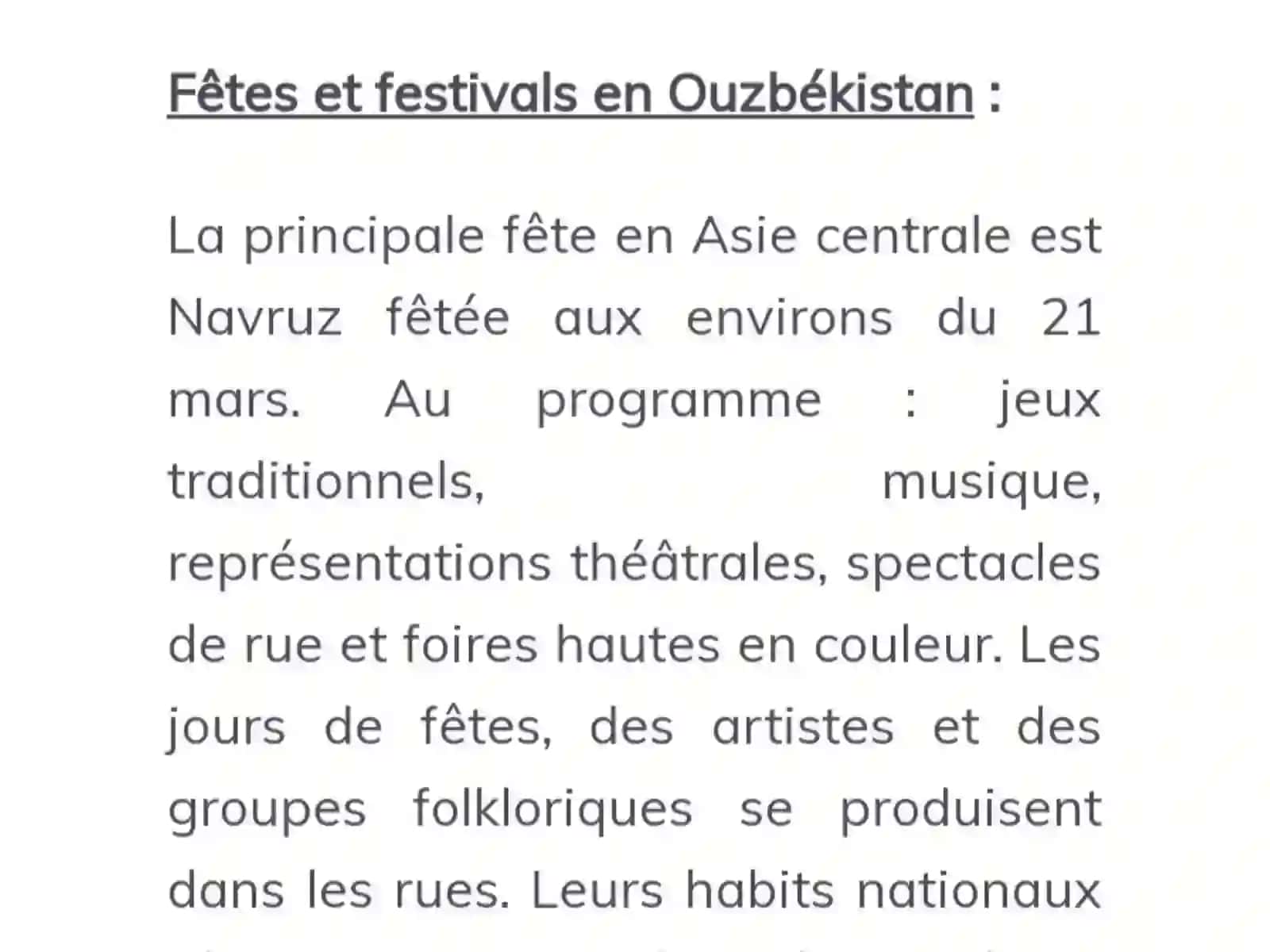 Les Fetes Et Les Traditions en Ouzbekistan 2