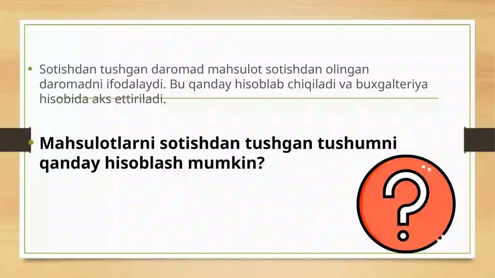Daromadning turlari 2