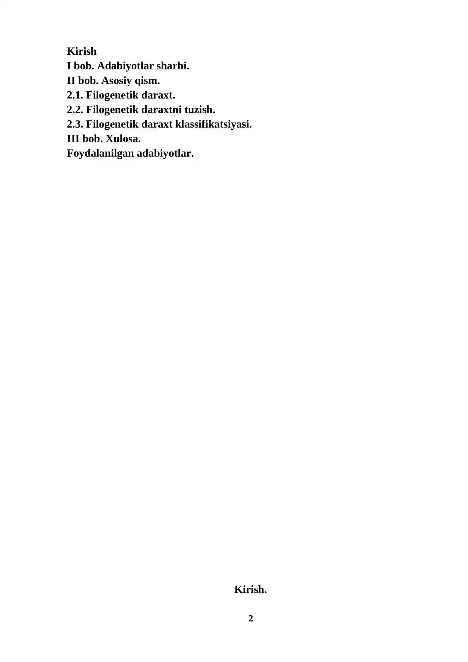 FILOGENETIK DARAXTLAR KLASSIFIKATSIYASI 2