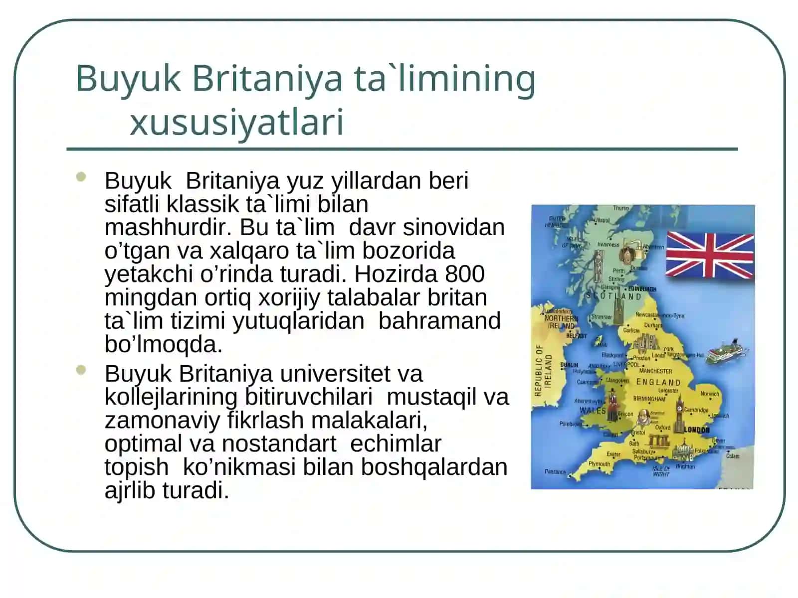 Buyuk Britaniya ta'lim tizimi 2