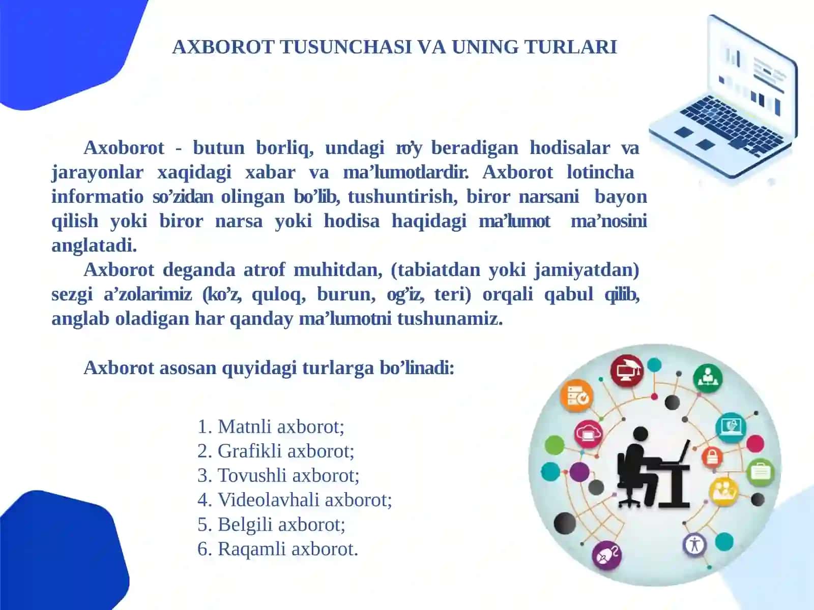 Аxborottexnologiyalarining asosiy tushunchalari 2
