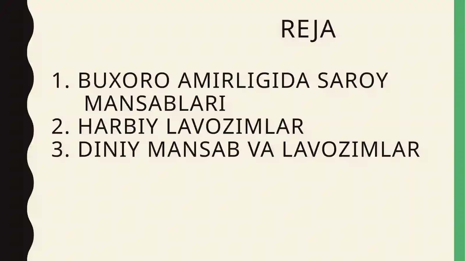 Buxoro Amirligi Mansab va Unvonlari 2