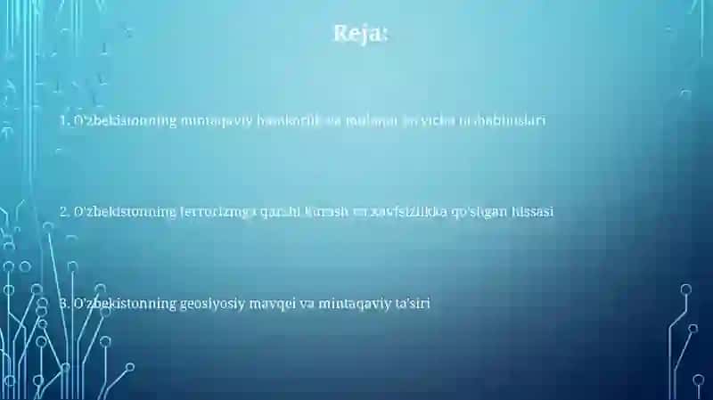 Mintaqaviy hamkorlik tashabbuslari 2