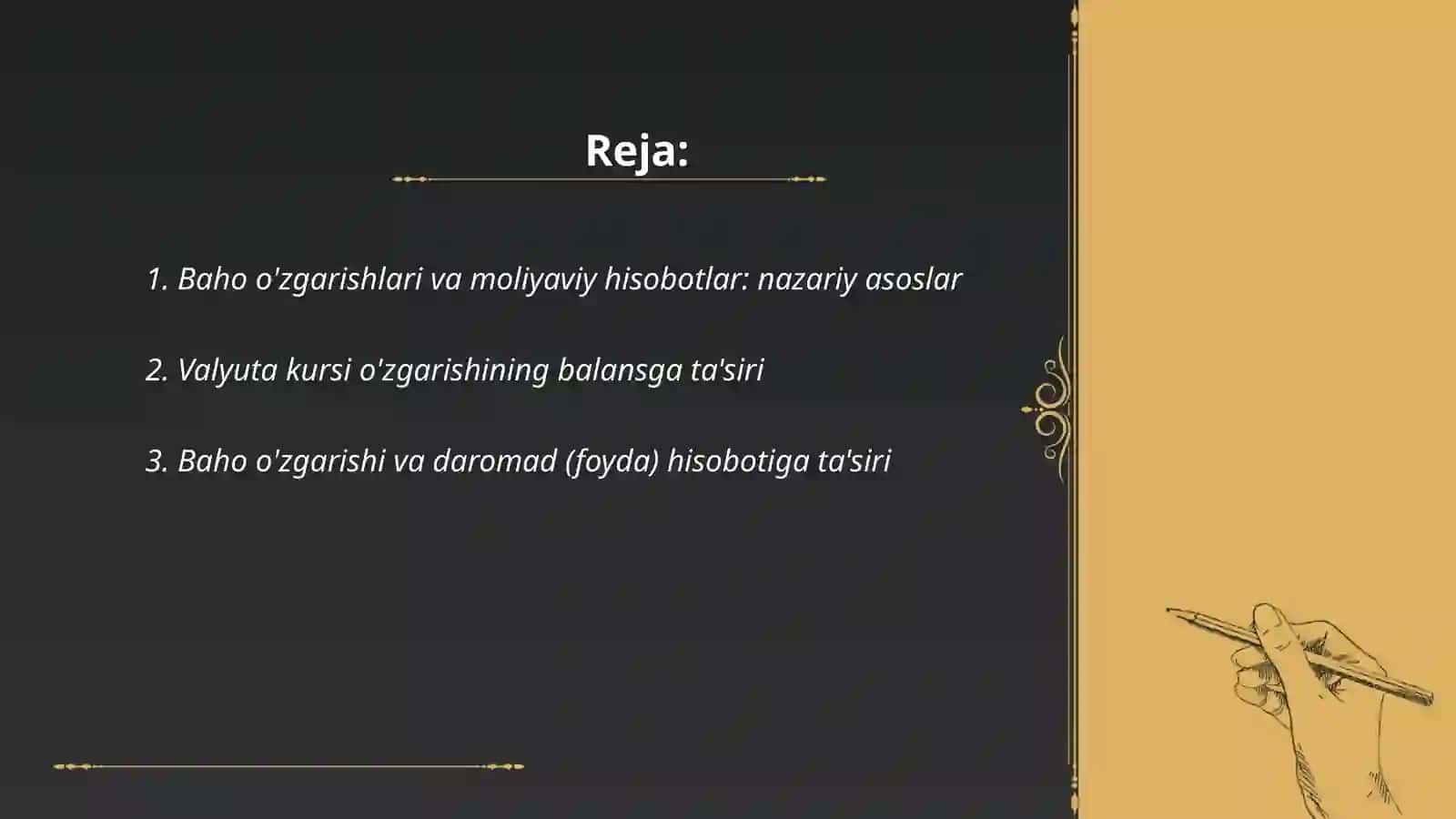 Baho o'zgarishining moliyaviy hisobotga ta'sirining tahlili 2