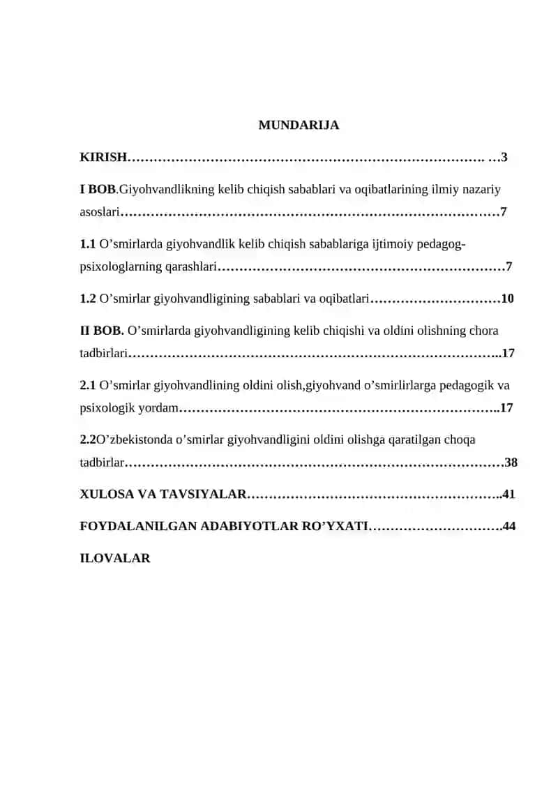 O’SMIRLAR GIYOHVANDLIGINING SABABLARI VA OQIBATLARI 2
