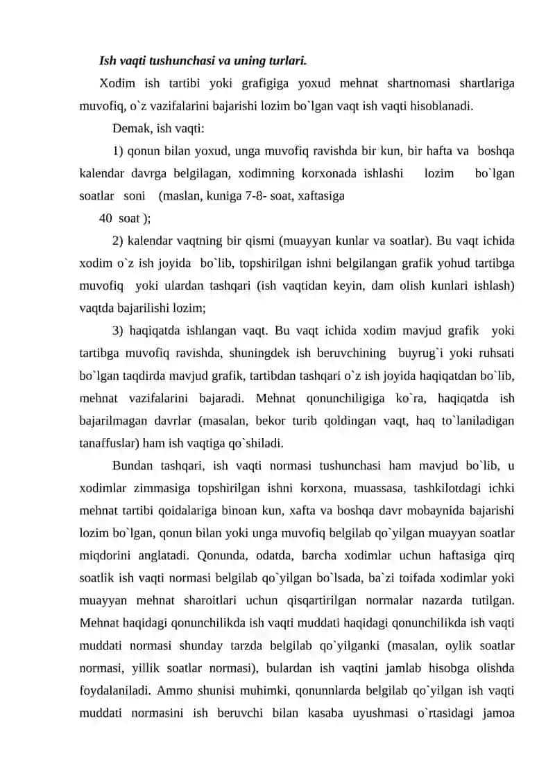 Ish vaqti rejimi 2