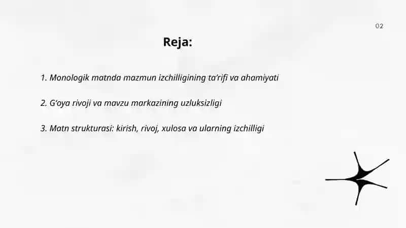 Monologik matnda mazmun izchilligi va ohang 2