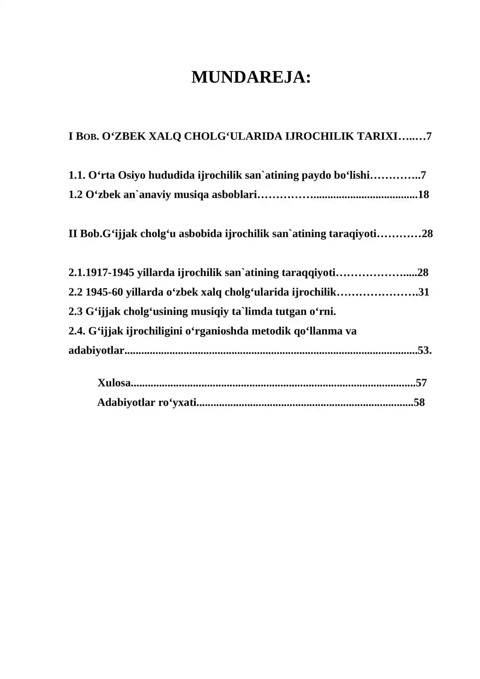 Gijjak cholgu asbobining taraqqiyoti va ijrochiligi 2