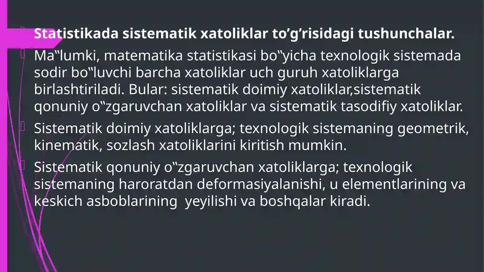 Aniqlikni tekshirish va baholash usullari 2