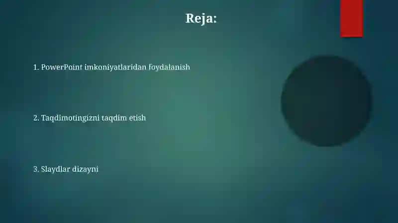 Taqdimotlar bilan ishlash ( Power Point) 2