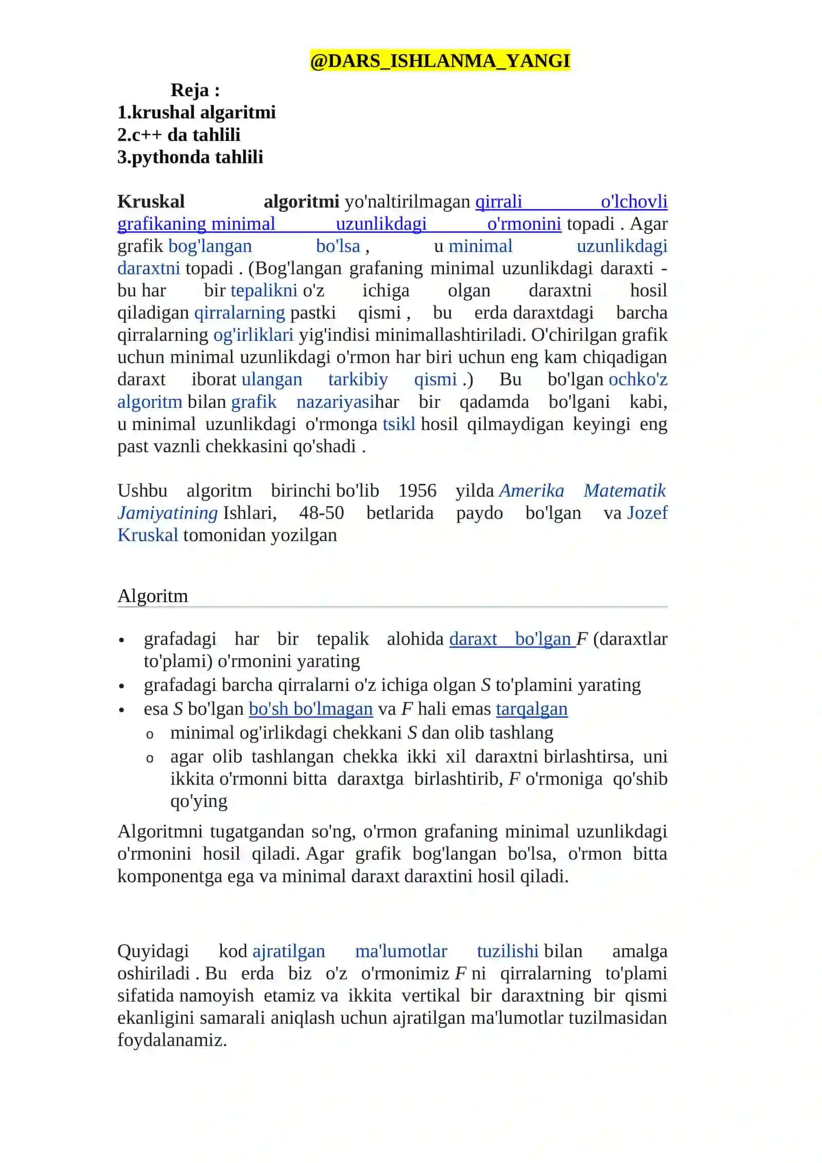 Kruskal Algoritmi 2