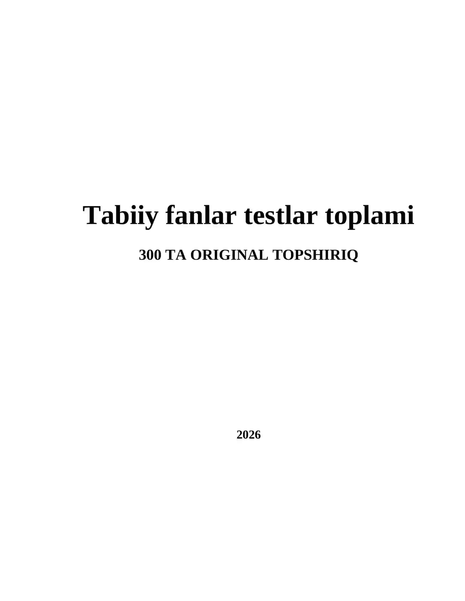 Tabiiy fanlar testlar toplami 2