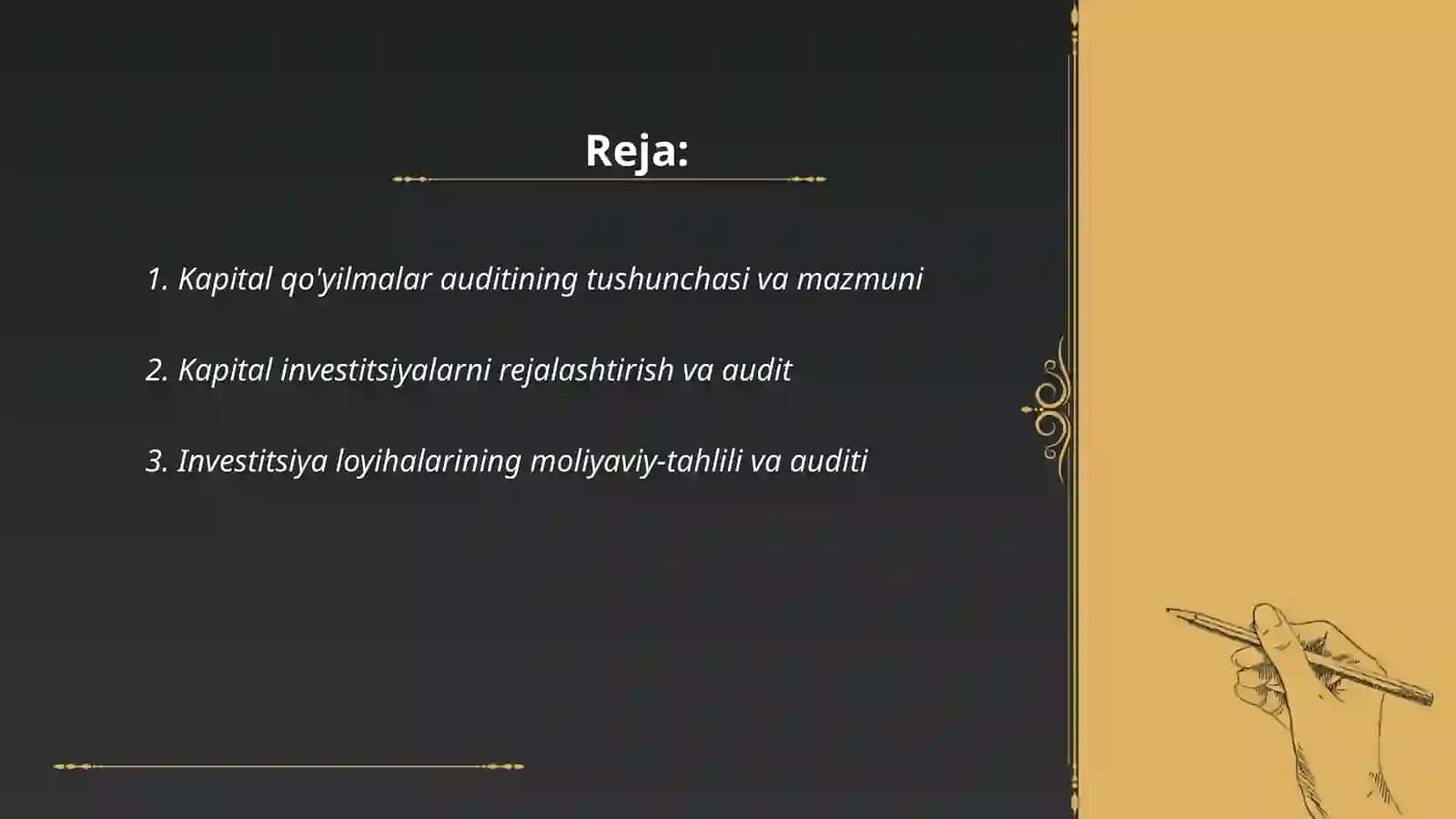 Kapital qo'yilmalar auditi 2