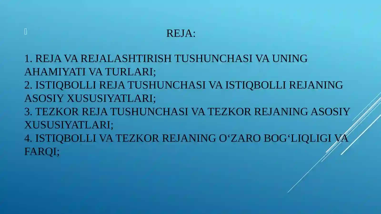ISTIQBOLLI VA TEZKOR REJA 2