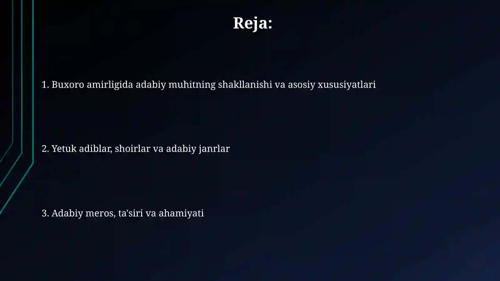 Buxoro amirligidagi adabiy muhit 2
