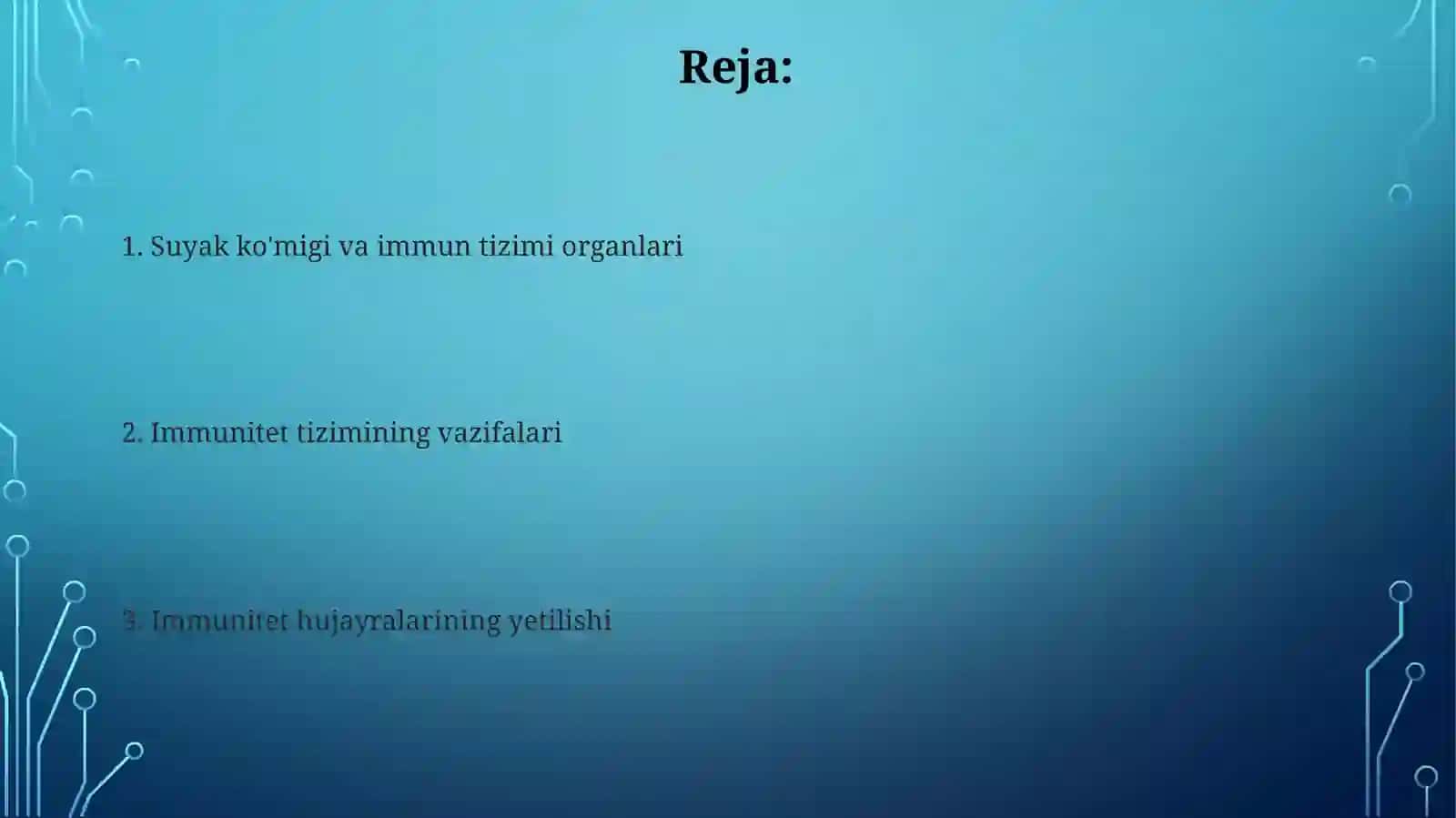 Qon yaratuvchi va immun tizimi aʼzolari 2