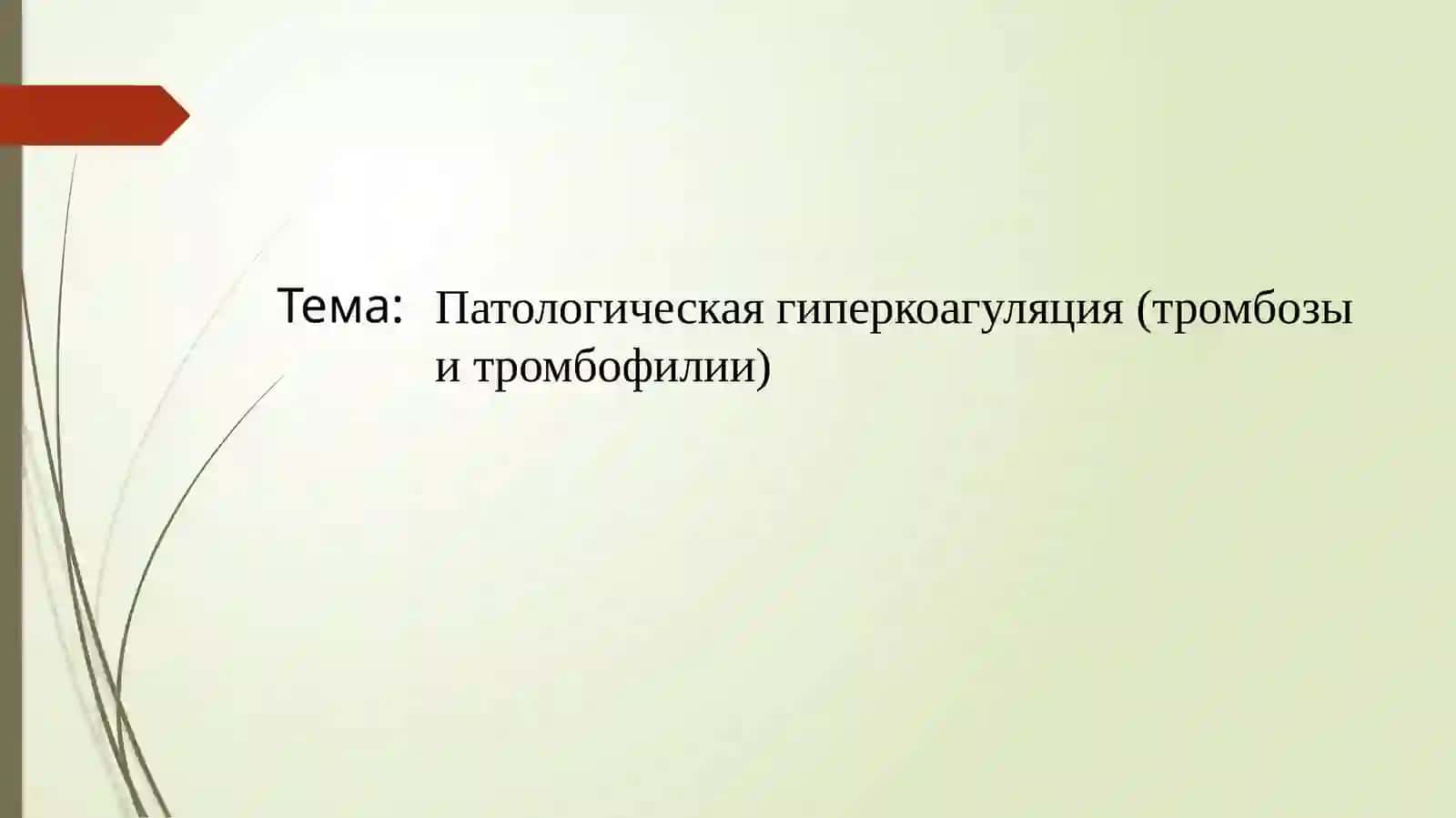 Патологическаягиперкоагуляция(тромбозыитромбофилии) 2