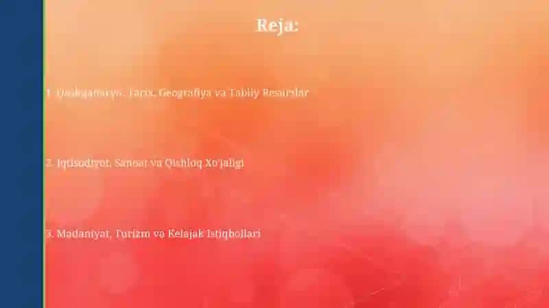 Qashqadaryo: Tarix, Geografiya va Tabiiy Resurslar 2