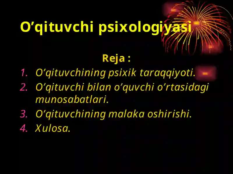 "O’qituvchi psixologiyasi" 2