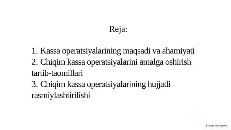 Chiqim kassa operatsiyalarini bajarish 2