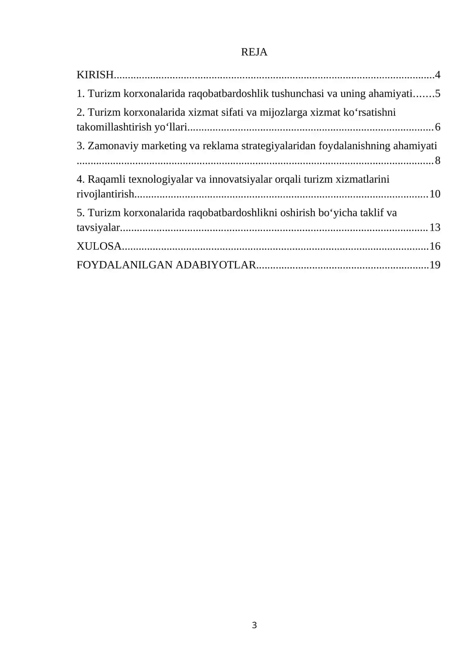 Turizm korxonalarida raqobatbardoshlikni oshirish yo‘llari 2