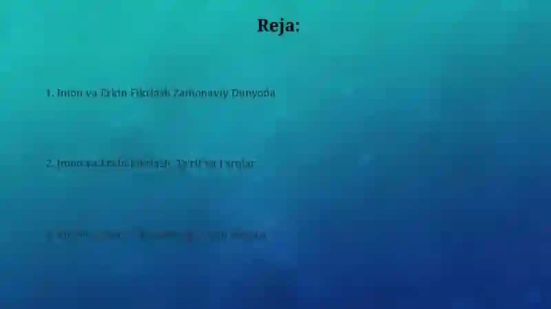 Imon va Erkin Fikrlash Zamonaviy Dunyoda 2