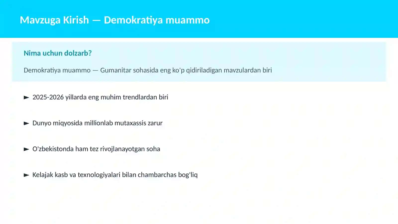 Demokratiya muammo 2