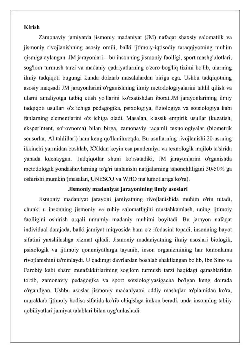 Jismoniy madaniyat jarayonining ilmiy tadqiqot uslubyotlari 2