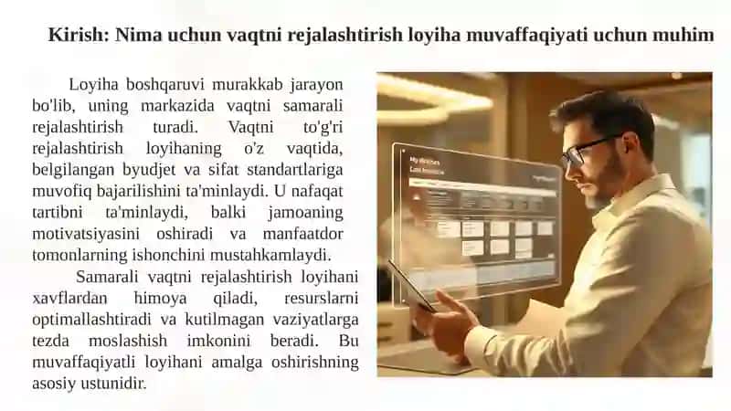 Vaqtni Rejalashtirish Loyihasi 2