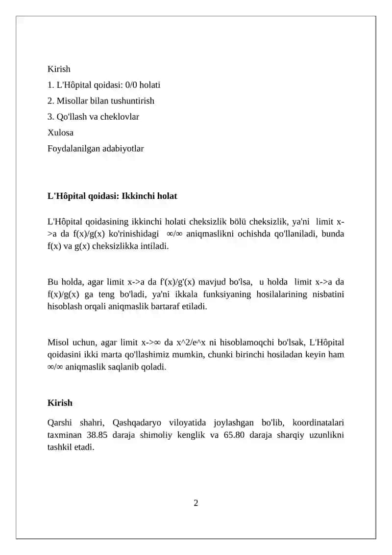 Lopitalning 2-qoidasi 2