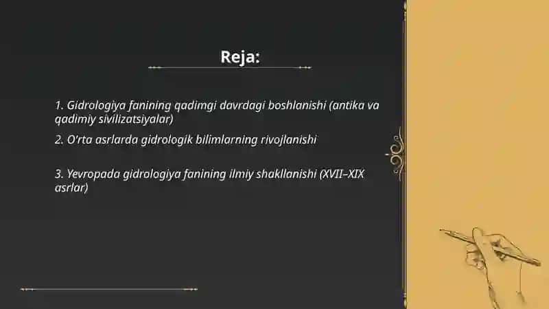 Gidrologiya fanini rivojlanish tarixi 2